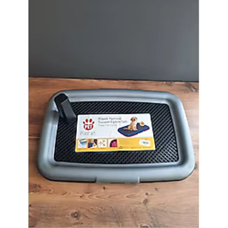 Akıllı Köpek Tuvaleti Elekli 39,5x59,2x48 Cm - gri-siyah