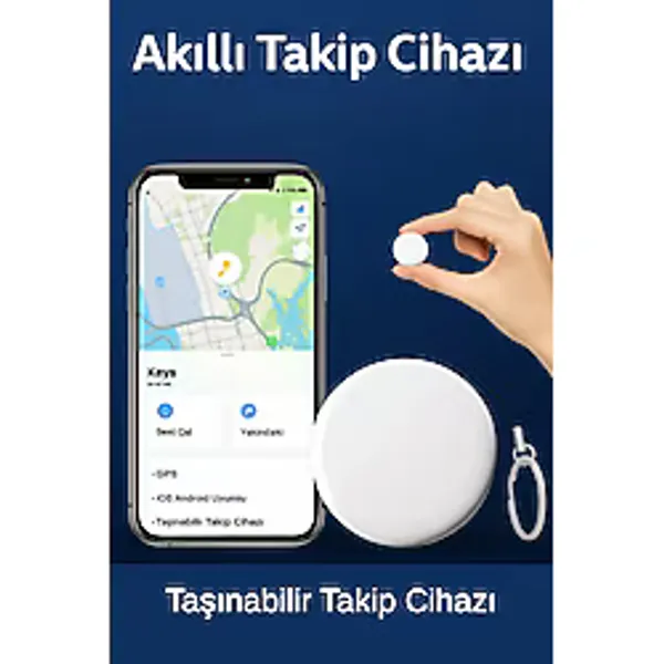 Akıllı Takip Cihazı Gps Apple Uyumlu iOS Uyumlu Taşınabilir Takip Cihazı Bul Uygulama beyaz