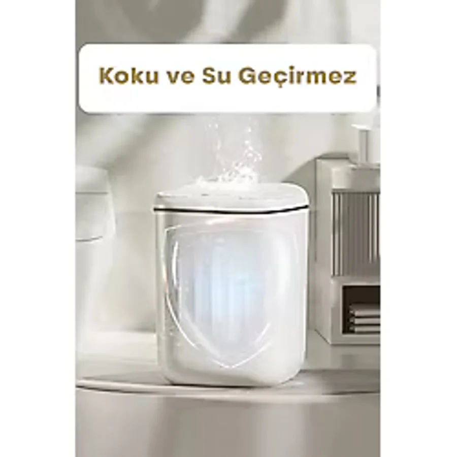 Akıllı Teknolojik Sensörlü Çöp Kovası Işık Antibakteriyel Koku Geçirmez Mutfak Banyo Wc Ofis 20L Uv