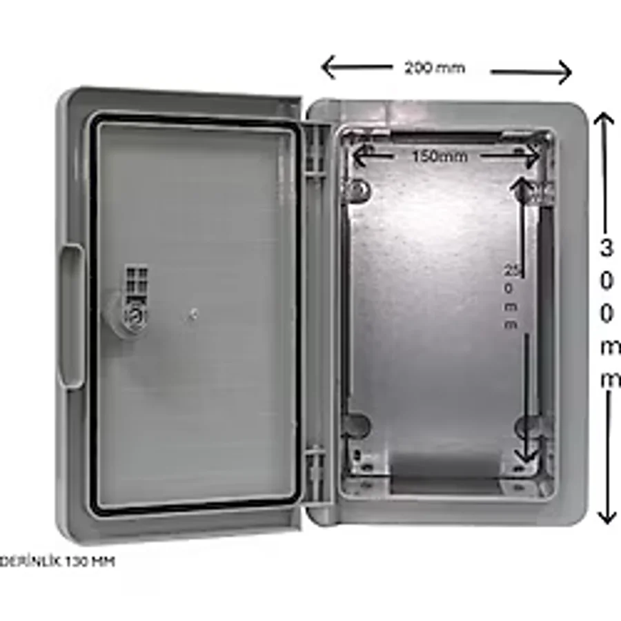 Akiş 200 x 300 x 130 Opak Kapaklı Abs Elektrik Dağıtım Panosu IP65