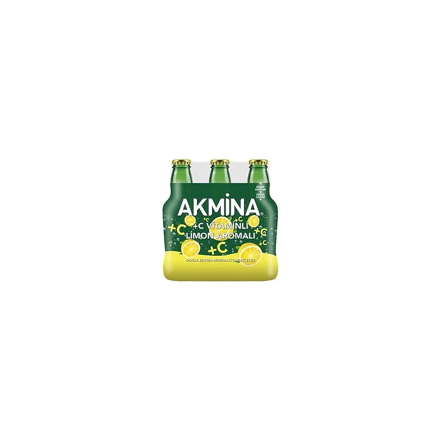 Akmina +C Vitaminli Limon Aromalı Maden Suyu 6X200 ml x 6 Adet
