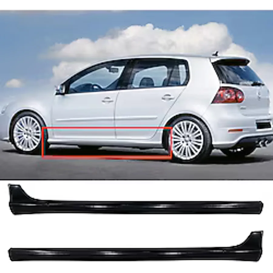 AkmTuning Vw Golf 5 GTI Yan Marşpiyel Seti Plastik 2 Adet Mat Siyah 2003 2004 2005 2006 2007 2008 2009
