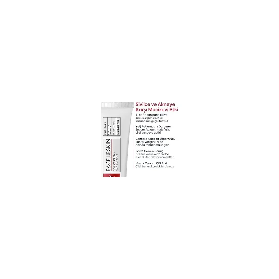 Akne Kremi Yüz İçin - Sivilce ve Akne Karşıtı Leke Kremi - Salisilik Asit & Niasinamid ile Leke Giderici - Genç ve Yetişkin Cilt Bakımı, 40 ml