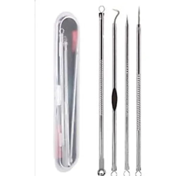 Akne-Siyah Nokta Temizleyici 4Lü Set Paslanmaz Çelik Komedon
