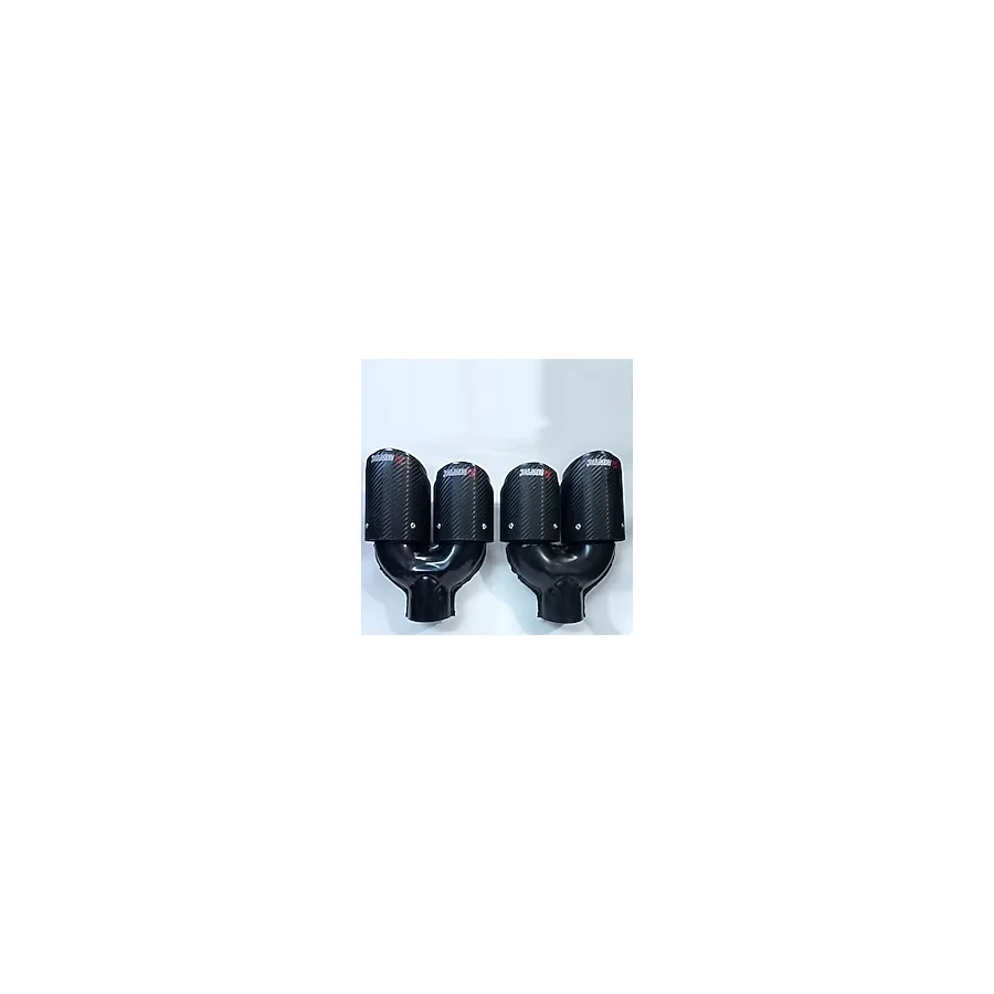Akrapovic 90 Mm Uyumlu Çift Çıkış Sag Sol Takım Karbon Kaplama Egzoz Ucu