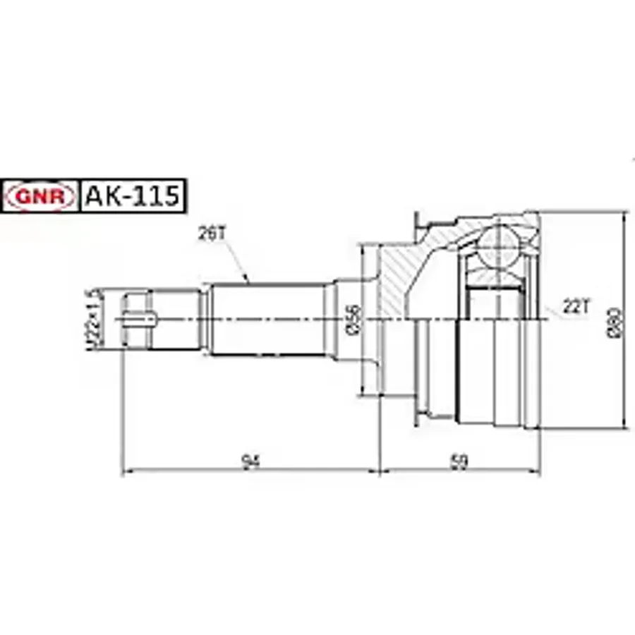 Aks Kafası Dış 323 1.6 90-96 B6 26x22x56