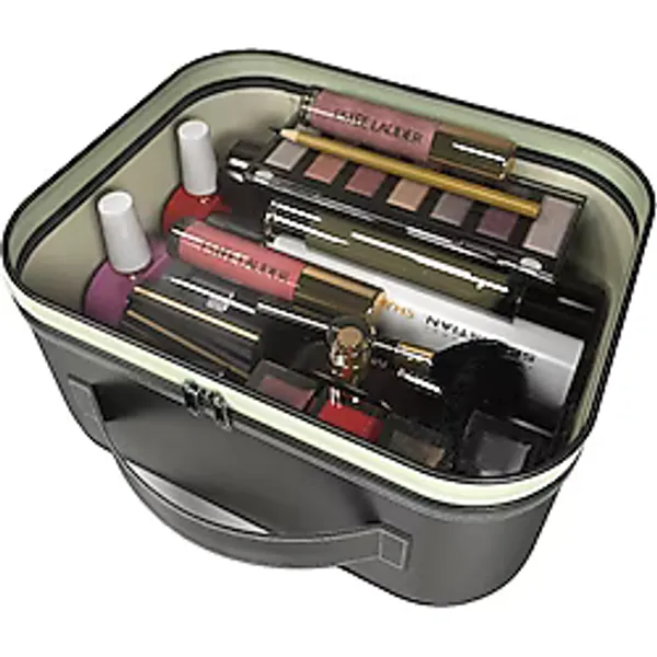 Akselife Makyaj Çantası Şeffaf - Kişisel Bakım Çantası Kozmetik Düzenleyici - Siyah