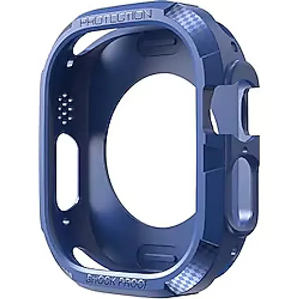 Aksesuarcim Apple ile Uyumlu Watch Ultra 49mm Darbe Korumalı Silikon Kasa Koruma Gard17 Mavi