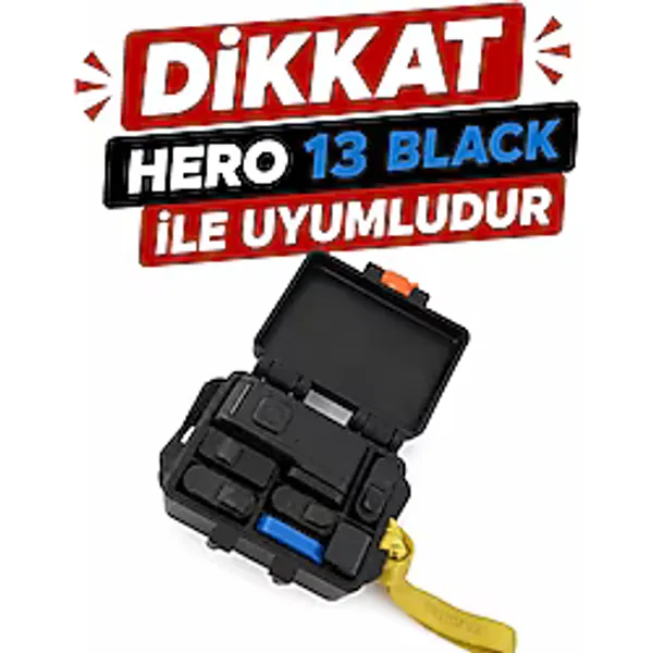 Aksiyon Kamera ve Aksesuar Saklama Kutusu Sert Plastik Düzenleyici Taşıma Kutusu Çok Bölmeli Organizer Hero 13 Black Uyu