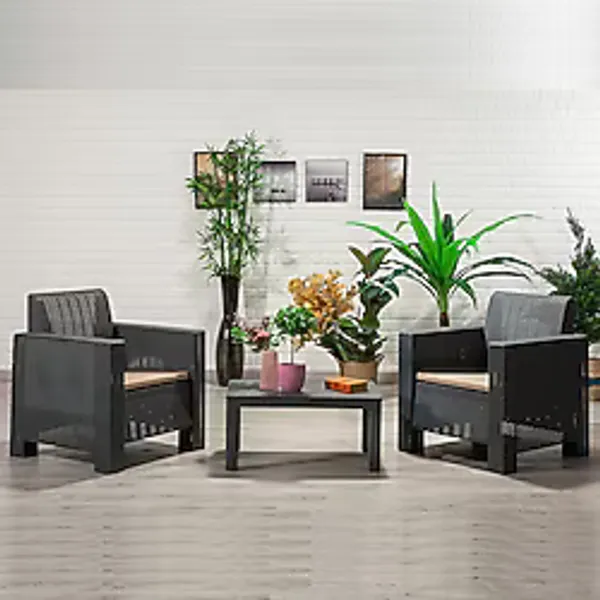 Aksu 1+1+S Balkon&Teras Bahçe Mobilyası / Antrasit
