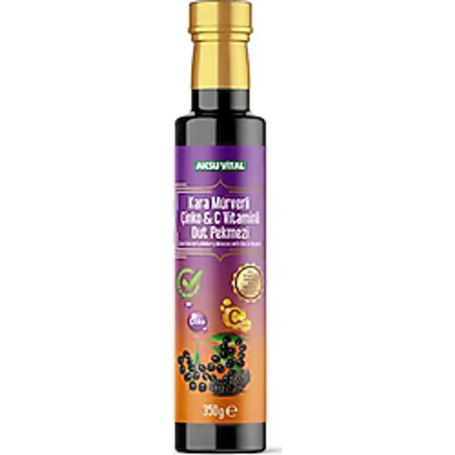 Aksu Vital 350 gr Kara Mürverli Çinko & C Vitaminli Dut Pekmezi