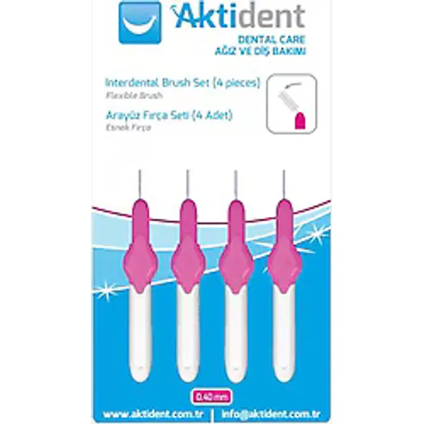 Aktident Pembe 0.4 mm 4'lü Arayüz Fırçası