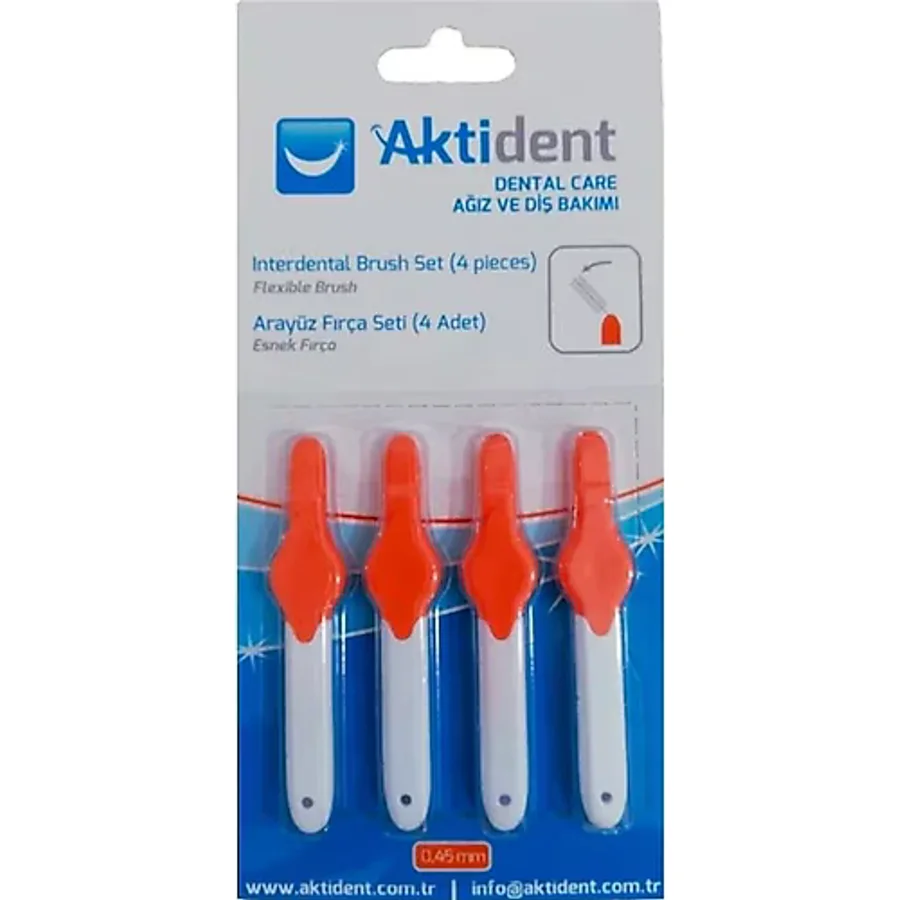 Aktident Turuncu 0.45 mm 4'lü Arayüz Fırçası