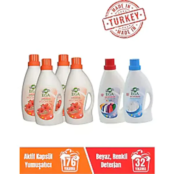 Aktif Kapsül Teknolojili Amber Çamaşır Yumuşatıcısı Power Jel Renkli Beyaz Sıvı Yıkama Deterjanı
