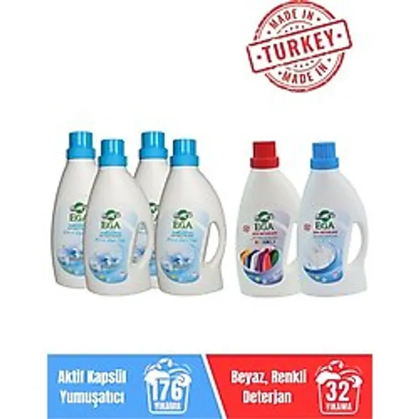 Aktif Kapsül Teknolojili Lilyum Çamaşır Yumuşatıcısı Power Jel Renkli Beyaz Sıvı Yıkama Deterjanı