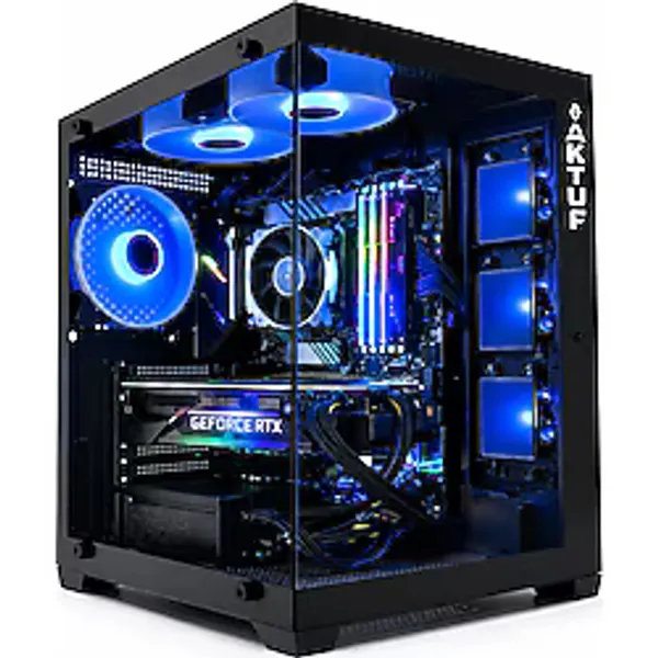 Aktuf Royal Siyah 3 Rgb Fanlı Temperli Cam Panel Boş M-Atx Gaming Oyuncu Bilgisayar Kasası