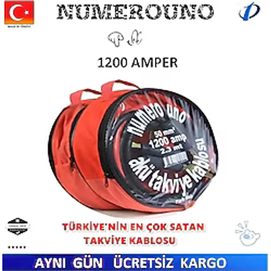 Akü Takviye Kablosu 50mm 1200 Amper 2.3 M Numereuno