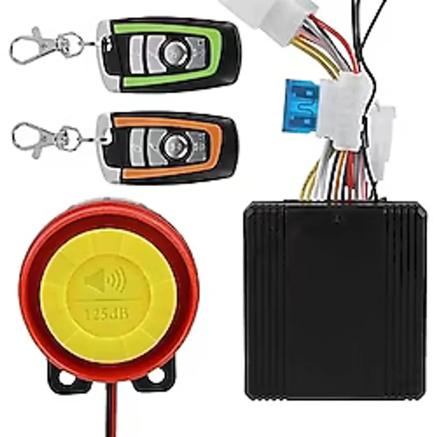 Alarm Sistemi Motosiklet Evrensel 12 V Motosiklet Hırsızlık Alarm Sistemi, 2 Uzaktan Kumandalı Motosiklet Kablosuz Alarm Sistemi Motor Çalıştırma Uzaktan Kumandalı Anahtarlık