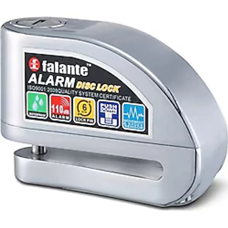 Alarmlı Motosiklet Bisiklet Disk Kilidi Falante Locks FS8303 Krom (Kablosuz) - Standart