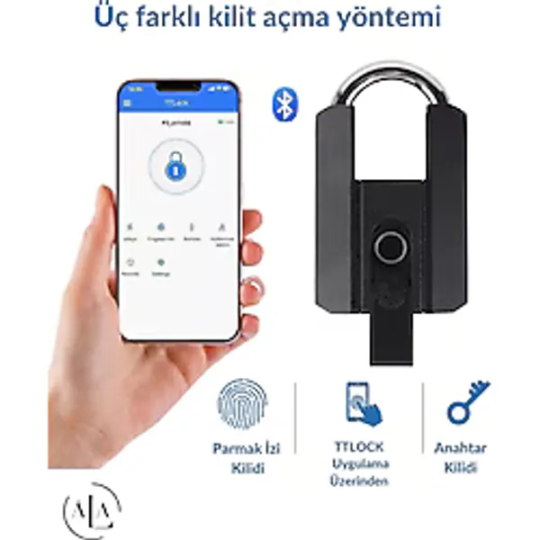 alastore Akıllı Asma Kilit Parmak İzi, Anahtar ve Uygulama ile Açılabilir
