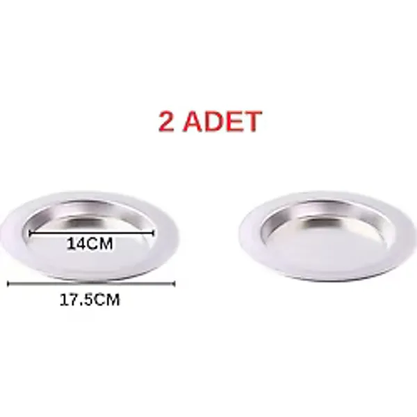 Albergio 2 Adet Alüminyum Künefe Tabağı 14 cm Iç Çap 17,5 cm Dış Çap Künefe Tepsisi