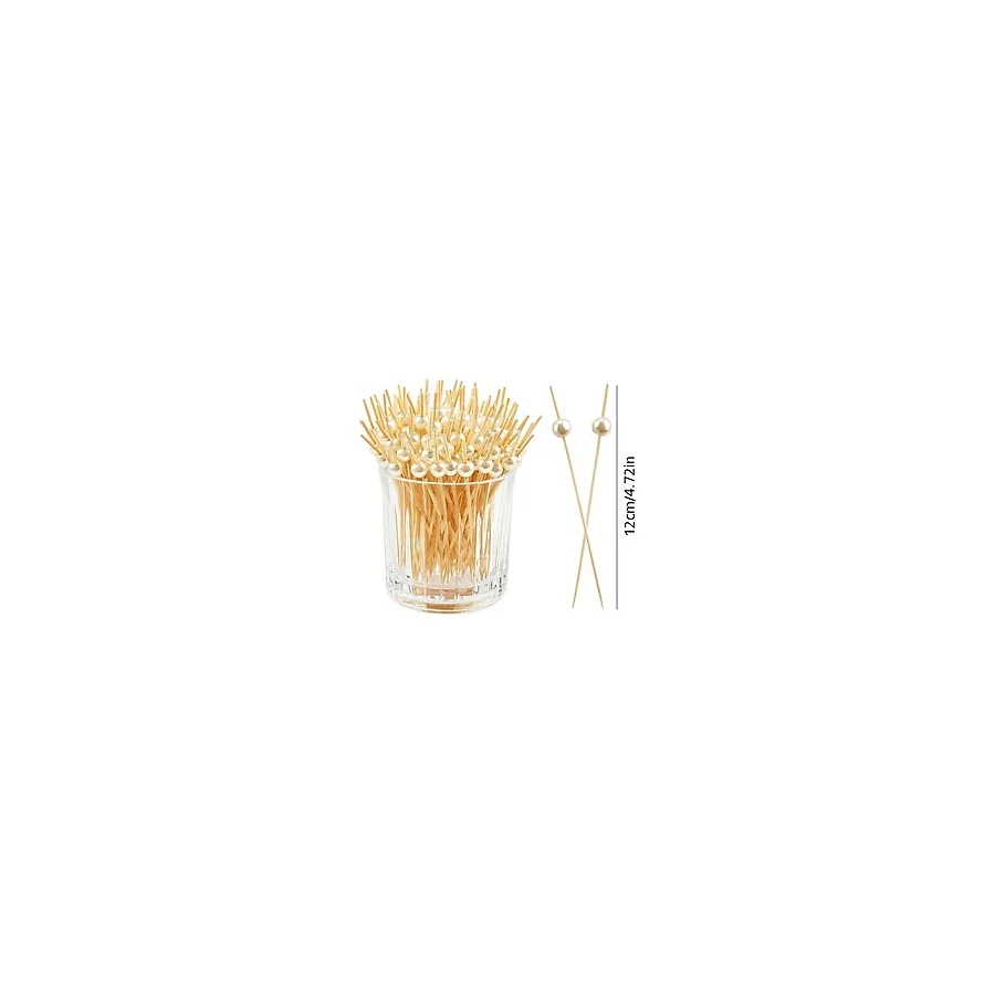 Alenked Incili Bambu Kokteyl Çubukları 12 cm 50 Adet