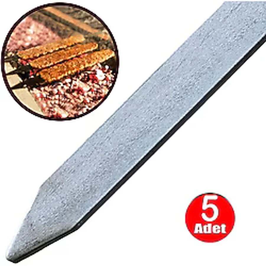 Aletcantam Adana Sis Yassi Demir Mangal Barbeku Kebap Beyti Kiyma Sisi 50Cm - 5 Adet