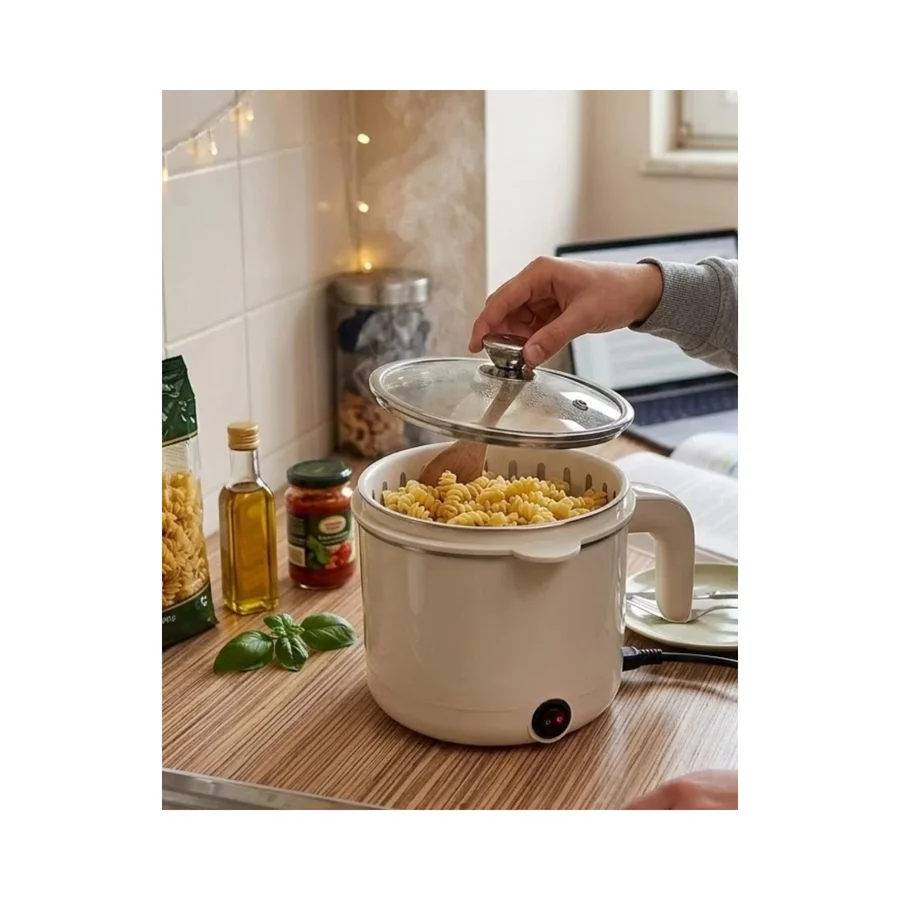 Aletools Elektrikli Mini Tencere 1 Litre Çorba Pilav Makarna Pişirici Çok Fonksiyonlu