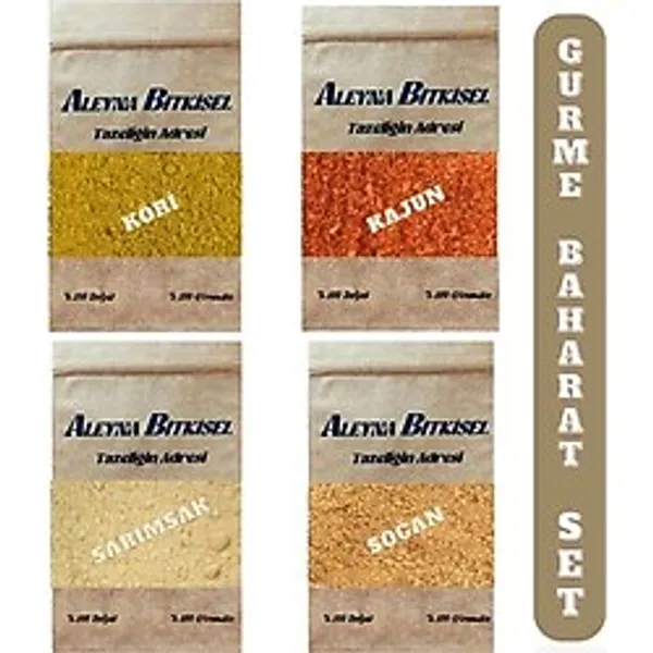 Aleyna Bitkisel Gurme Baharat Set Köri Kajun Sarımsak Soğan