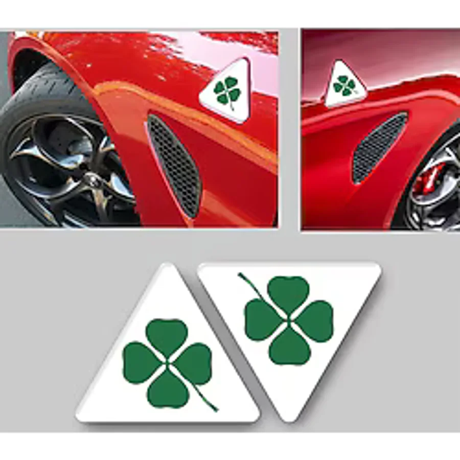 ALFA ROMEO YONCA AMBLEM BEYAZ 3D Sticker 2 Adet