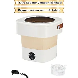 ALFAGİFT 11 Litre Katlanır Mini Çamaşır Makinesi- Taşınabilir Sessiz Bebek Çamaşırı Kamp Seyahat