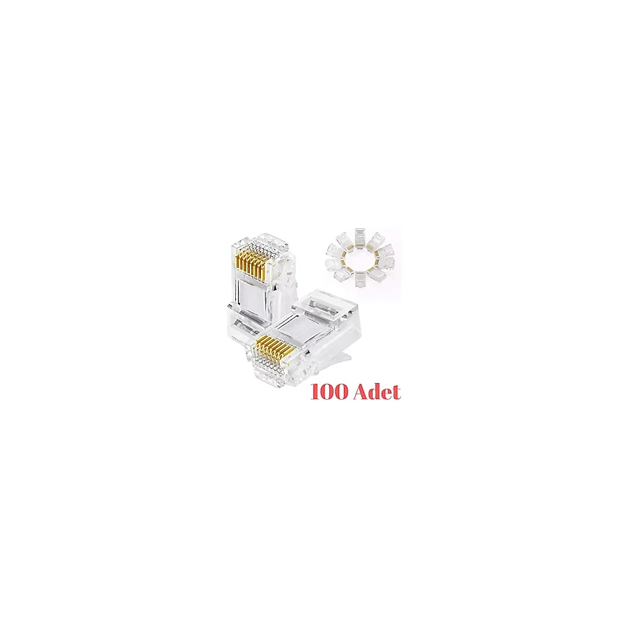 Alfais 4220 100 Adet RJ45 Jack Cat5 İnternet Kablo Kablosu Ucu Konnektör Connector