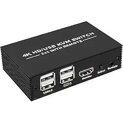 Alfais 4306 Hdmi Kvm Switch 2 Port Usb Type C 2 PC Tek Kasa Klavye Mouse Kontrol Çoklayıcı