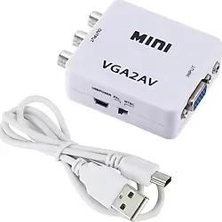 Alfais 5004 VGA To Av 3rca 1080P Video Çevirici Dönüştürücü Adaptör 3.5mm Destekli