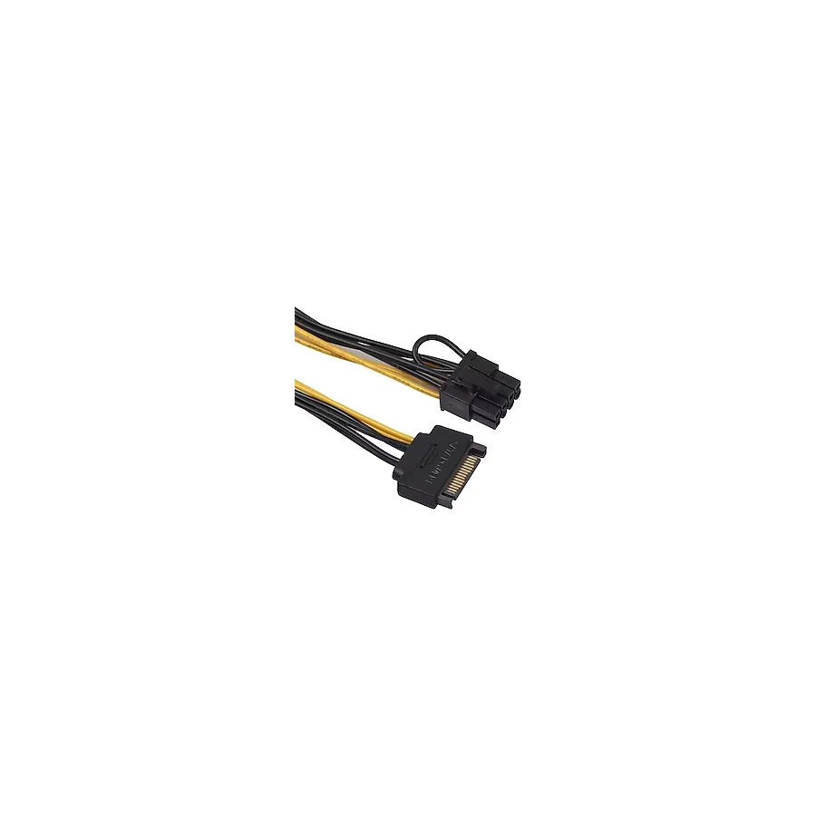 Alfais 5062 Sata To 6+2 Pin 8 Pin Ekran Kartı Power Çevirici Kablo Bakır 20Cm