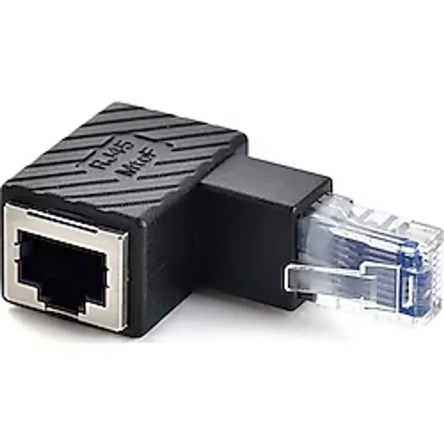 Alfais 5237 RJ45 Dişi Erkek 90 Derece Cat Internet Ethernet Kablo Uç Çevirici Adaptör