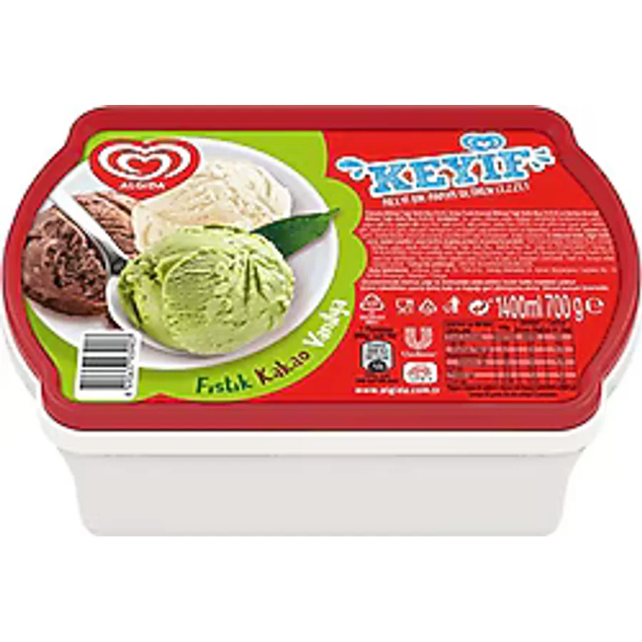 Algida Keyif Fıstık Kakao Vanilya 1400 ml