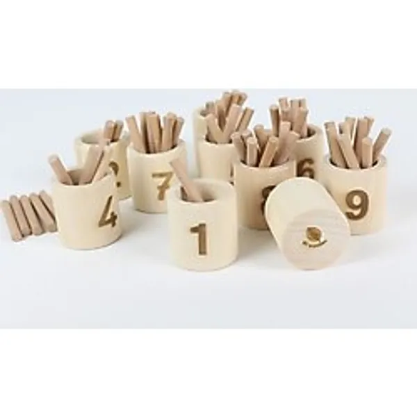 Ali Wooden Aliwooden Montessori Rakamlı Çubuklu Kaseler