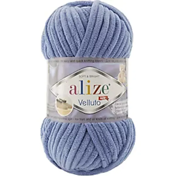 Alize 5 Adet Velluto Kadife El Örgü Ipliği 374 Denim