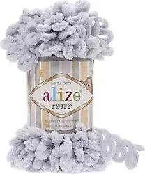 Alize Puffy 100 gr Örgü İpi 416 Gri