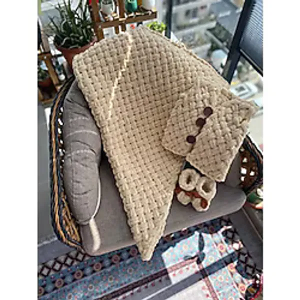Alize Puffy Puffy Bebek Battaniyesi Bebek Yeleği Patik Set - Balköpüğü