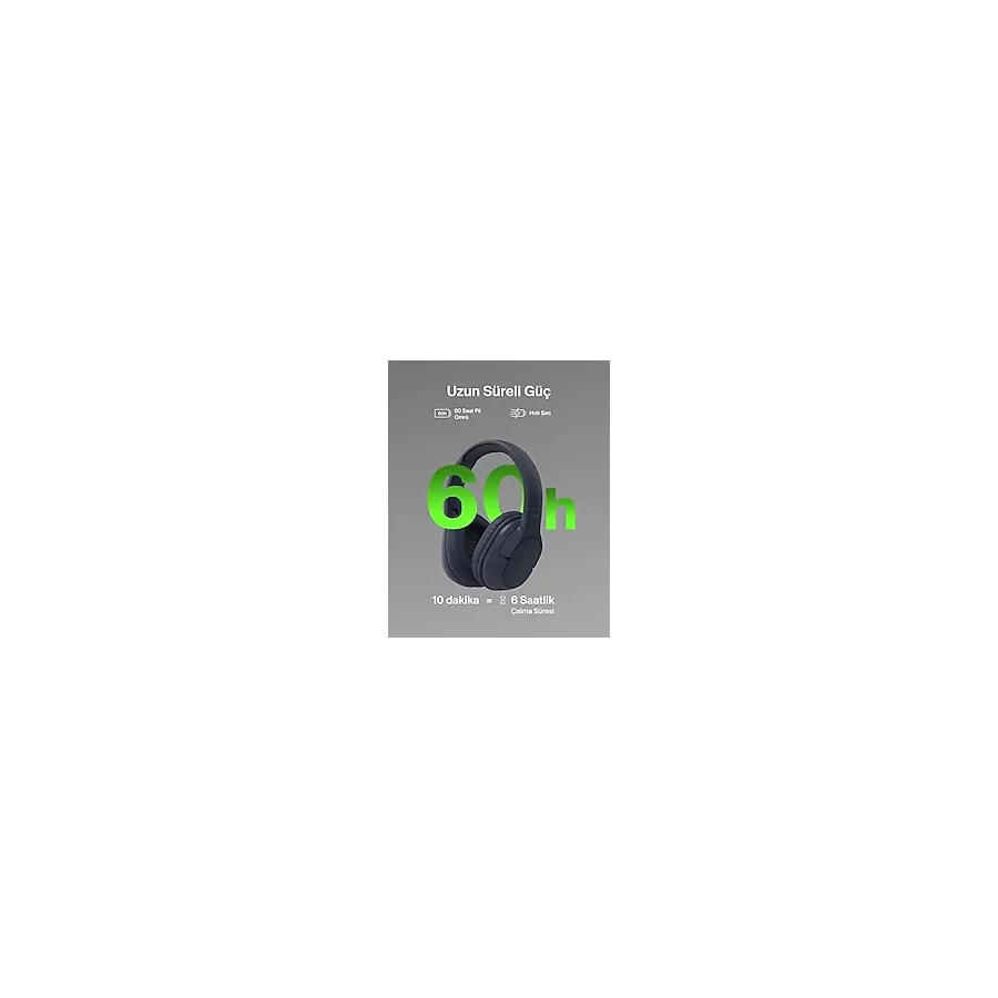 Alkar Ticaret Soundform Surround Bluetooth Kulak Üstü Kulaklık, Gürültü Engelleme, Kablosuz, 60 Saat Çalma Süresi, Yumuşak Kulak Yastıkları,, Galaxy, Ipad, Seyahat, Ev, Ofis İçin, Mavi - Option-1