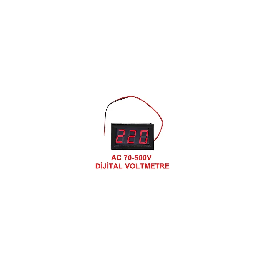 Alkatronik-0.56' Ac 70-500V Dijital Kırmızı Voltmetre İki Telli Panel Tip