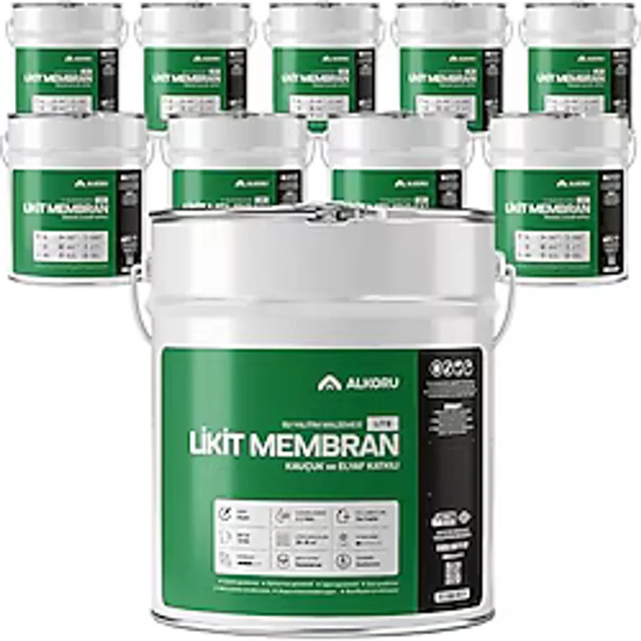 Alkoru Lite Kauçuk ve Elyaf Katkılı 15 kg 10 Adet Likit Membran
