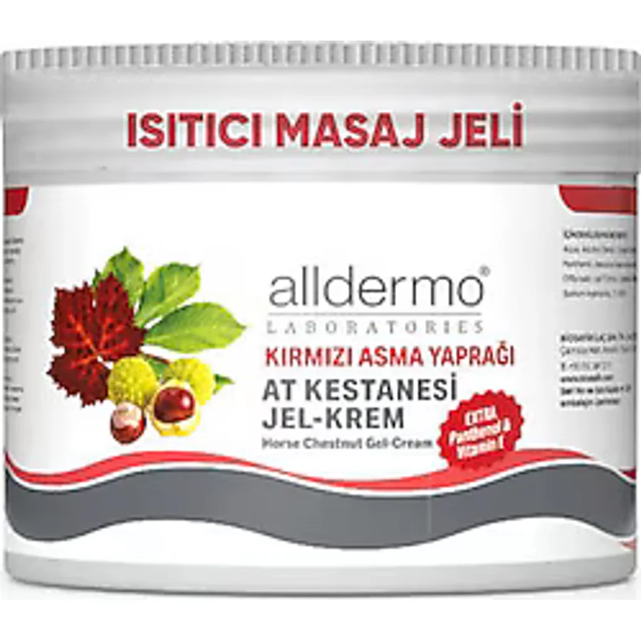 Alldermo Kırmızı Asma Yaprağı At Kestanesi 500 ml Jel Masaj Kremi