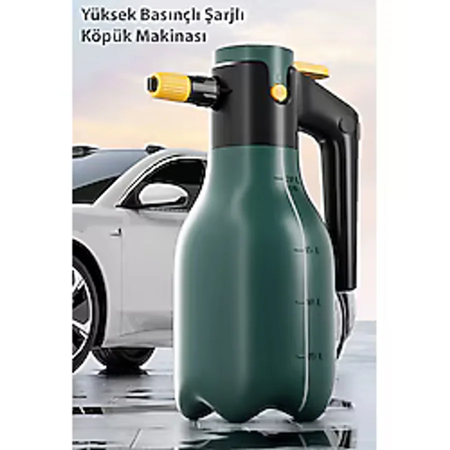 Ally 2L Yüksek Basınçlı Şarjlı Köpük Makinası Oto Yıkama Pompası Köpük Püskürtücü YESIL