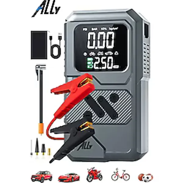 Ally 4 in1 Jump Starter Lastik Sisirme Pompası Ve Powerbank Özellikli Starter Akü Takviye Seti