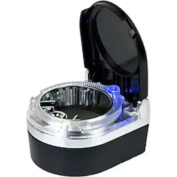 Ally Sd-1201 Led Işıklı Kapaklı Araç Küllük Oto Araba Kül Tablası Siyah