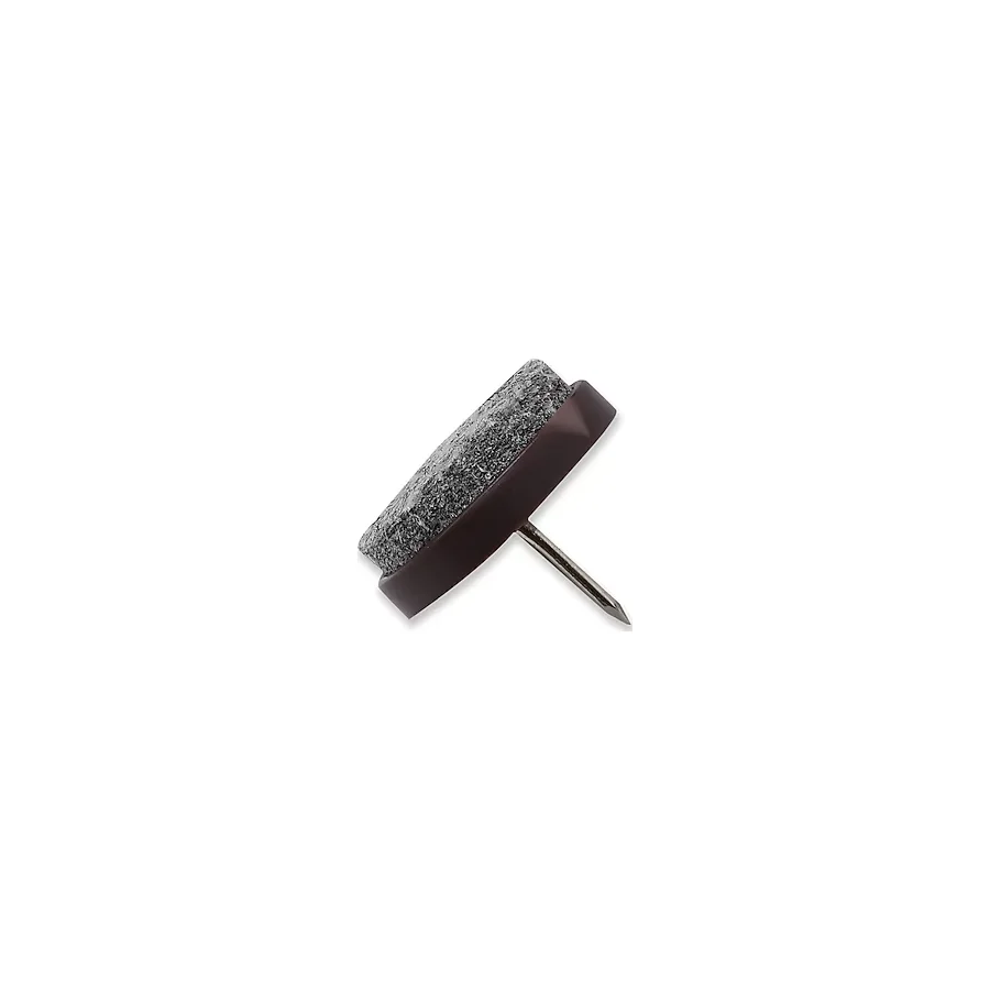 almital mobilya aksesuarları furniture accessories 20 Adet Çap 20 Mm, Kahverengi Plastik Tabanlı, Kendinden Çivili Sandalye Keçesi