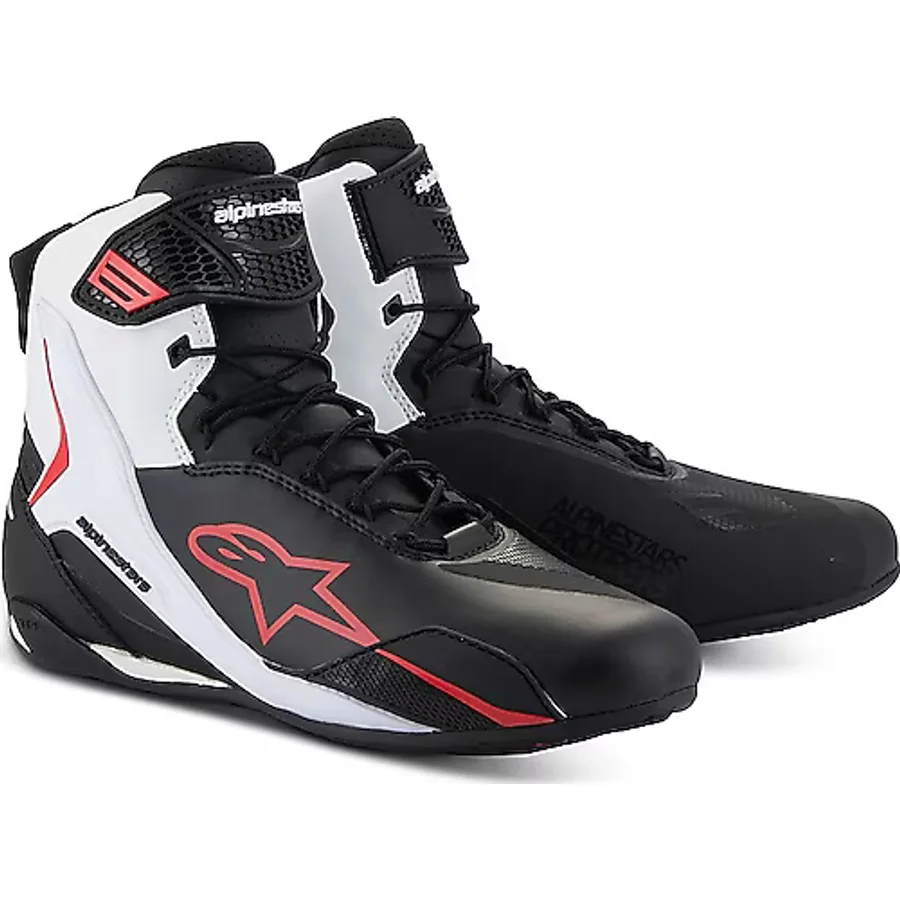 Alpinestars Faster-4 Erkek Siyah-Beyaz-Kırmızı Motosiklet Ayakkabısı